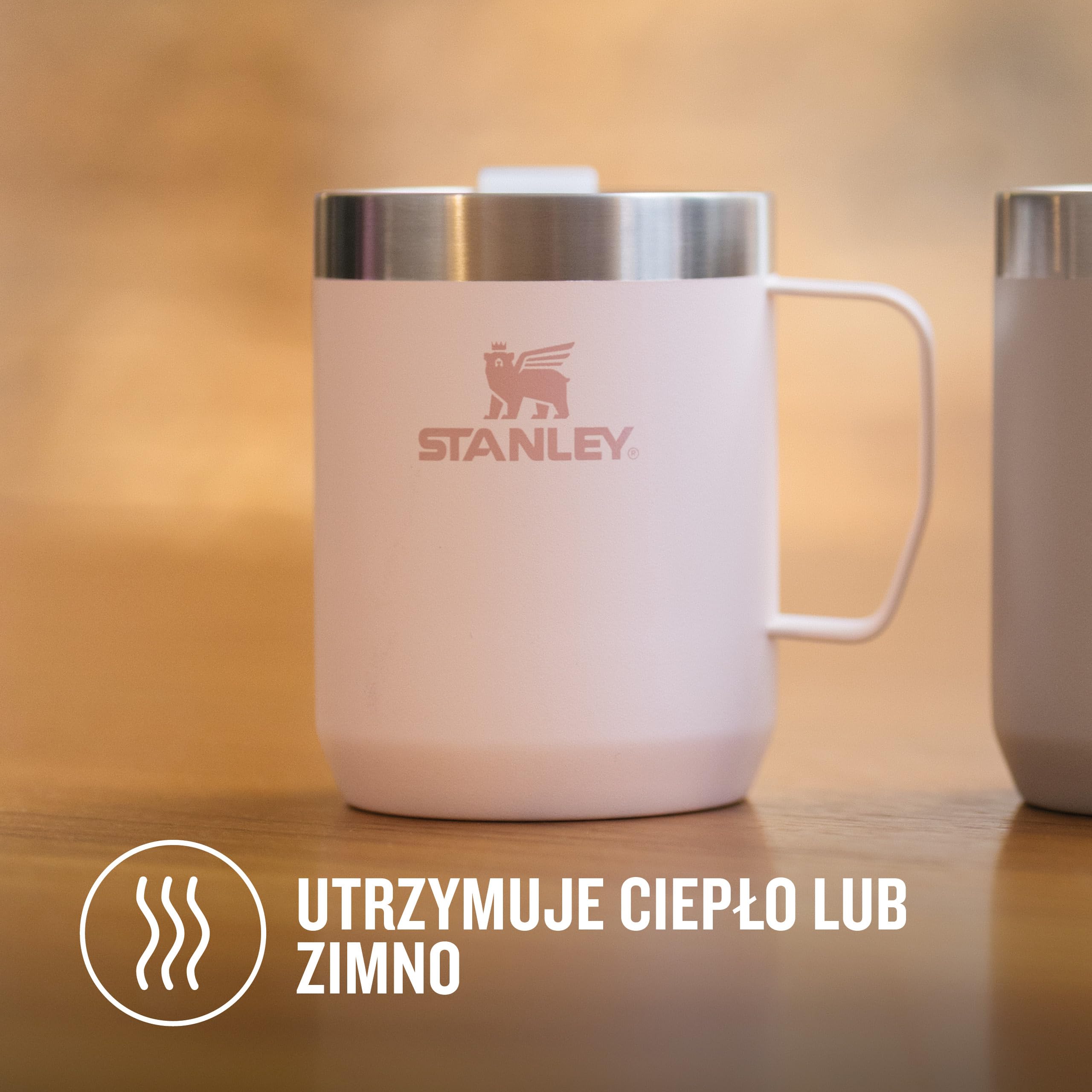 Stanley Classic Legendary Kubek Kempingowy 0.23L - Kubek kempingowy ze stali nierdzewnej - kubek termiczny Bez BPA do gorących napojów - Rose Quartz
