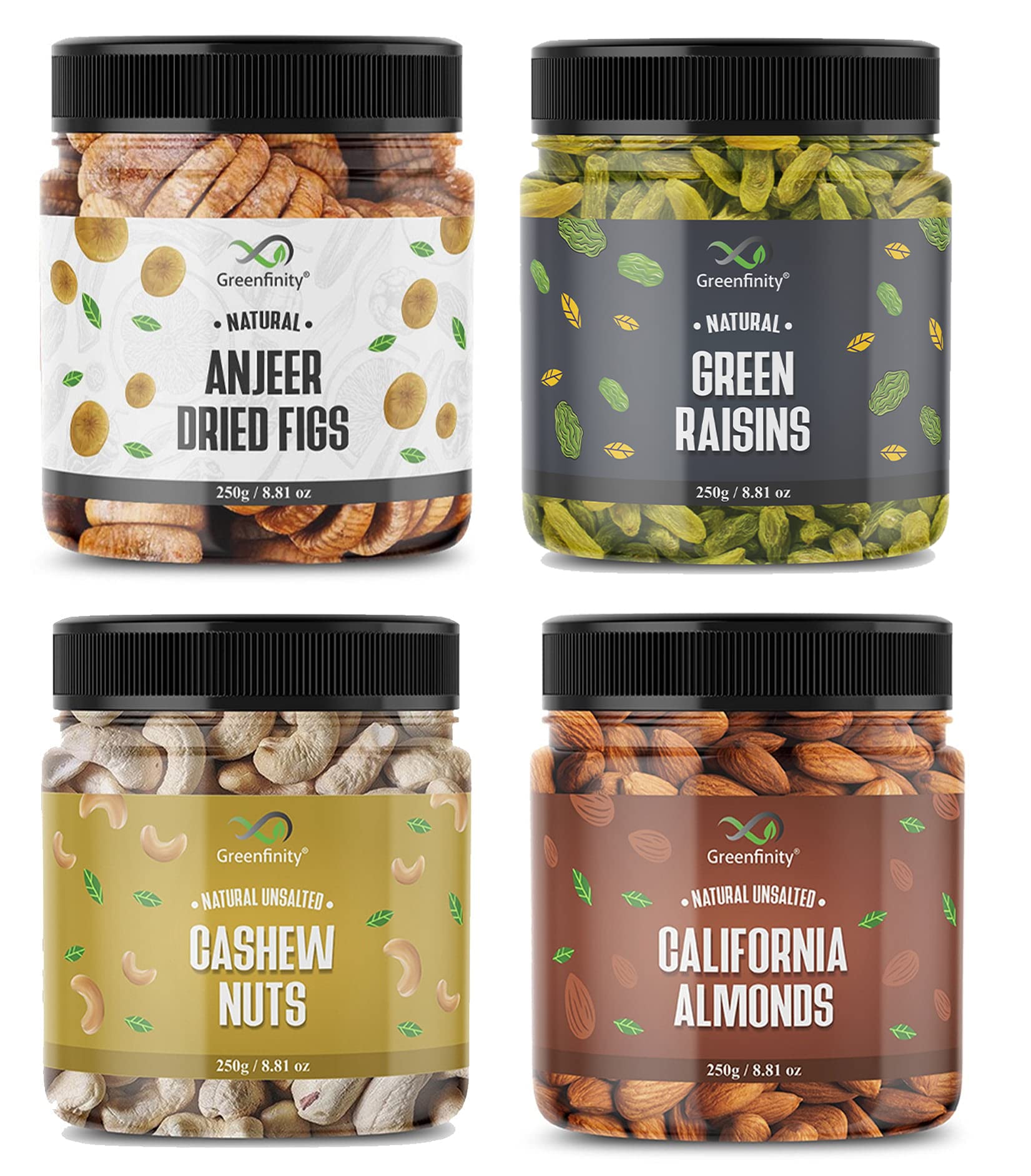 GreenFinity Dry Fruits Combo Pack - 1kg (Almonds, Cashews Nuts, Green Raisins, Anjeer - Each 250g) - All Premium. (B092ZDD54M) Amazon Price History, Amazon Price Tracker