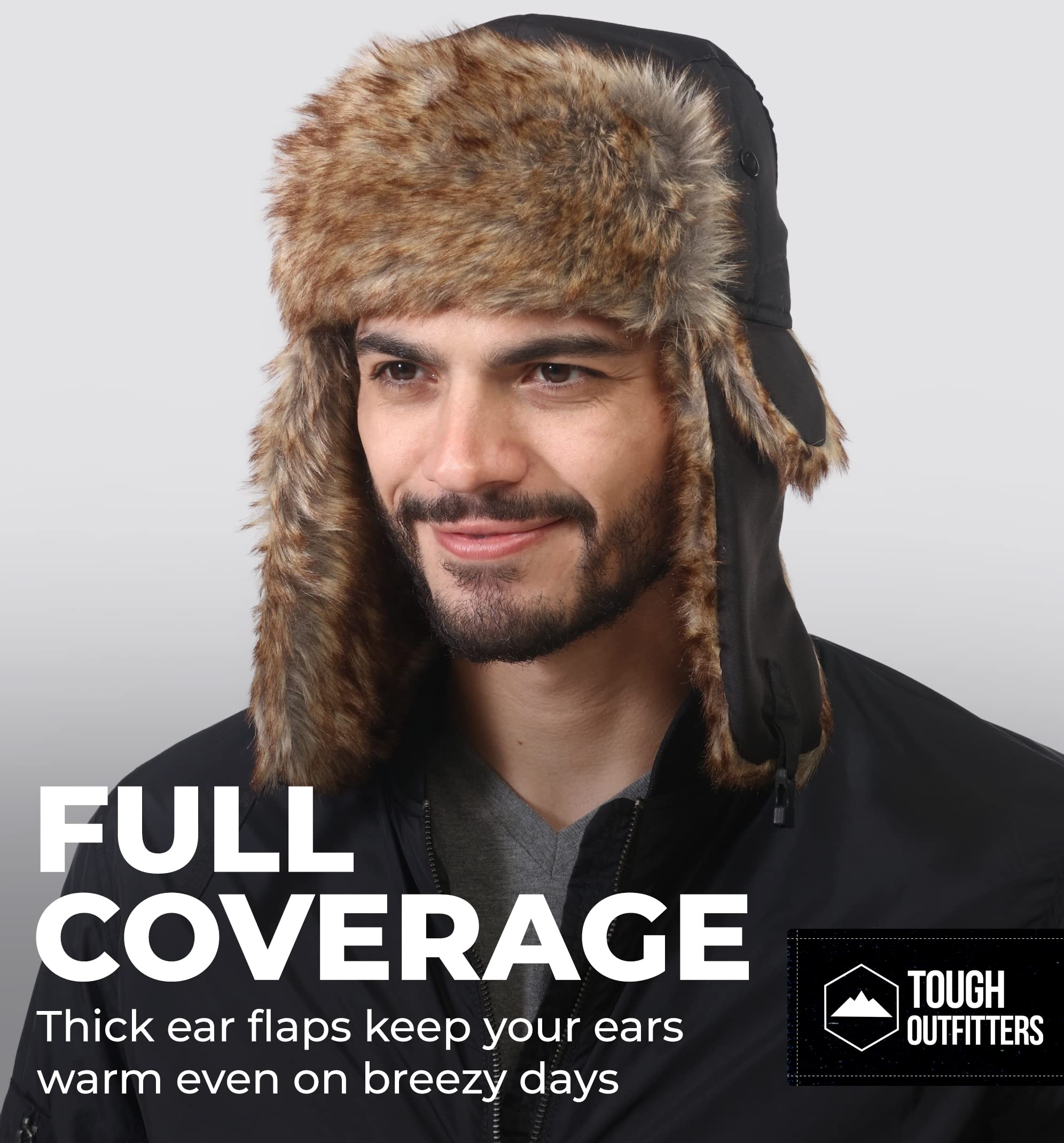 Winter Trapper Hat Russian Ushanka Trooper Aviator Hats for Men & Women Snow Eskimo Hat with