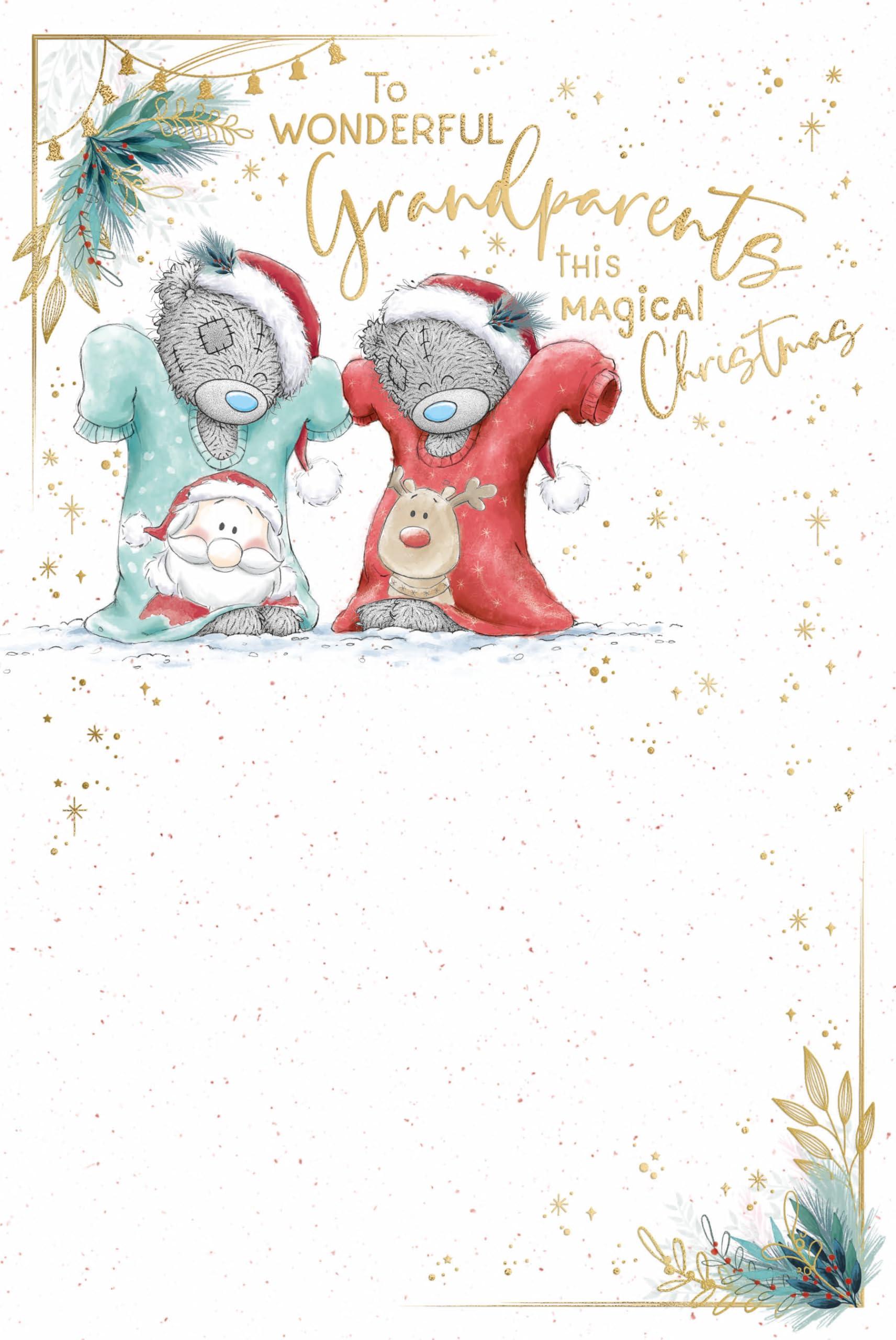 Me To You Tatty Teddy Christmas Card Wonderful Grandparents 6x9ins - Official Collection