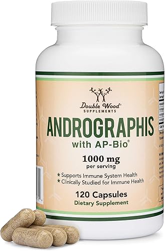 Andrographis Cápsulas Max Andrographides - 1,000 mg Tamaño de porción (120 cápsulas) con AP-Bio (extracto de Andrographis Paniculata patentado) -