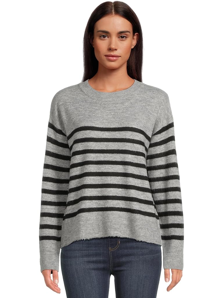 Gray Liverpool Los Angeles Long Sleeve Crew Neck Dropped Shoulder Sweater