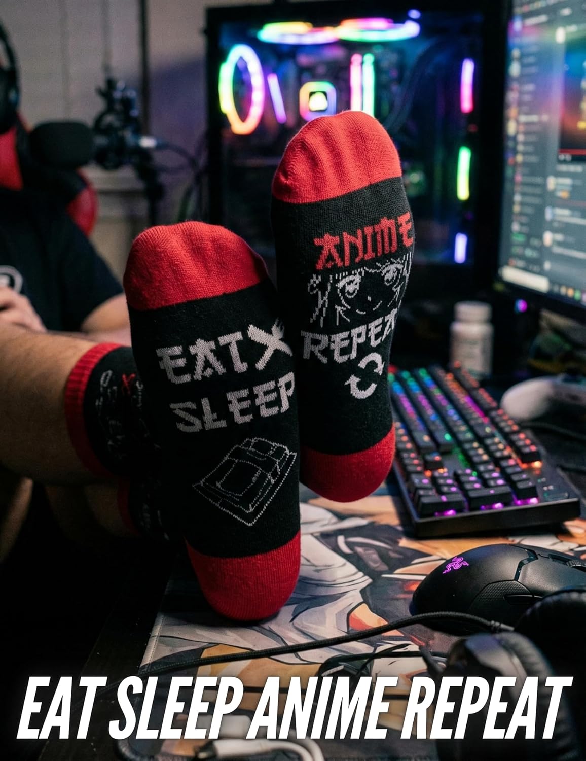 InnoBeta Anime Gifts for Men, Anime Merch Gifts for Girls, One Size Crew Socks - Image 2