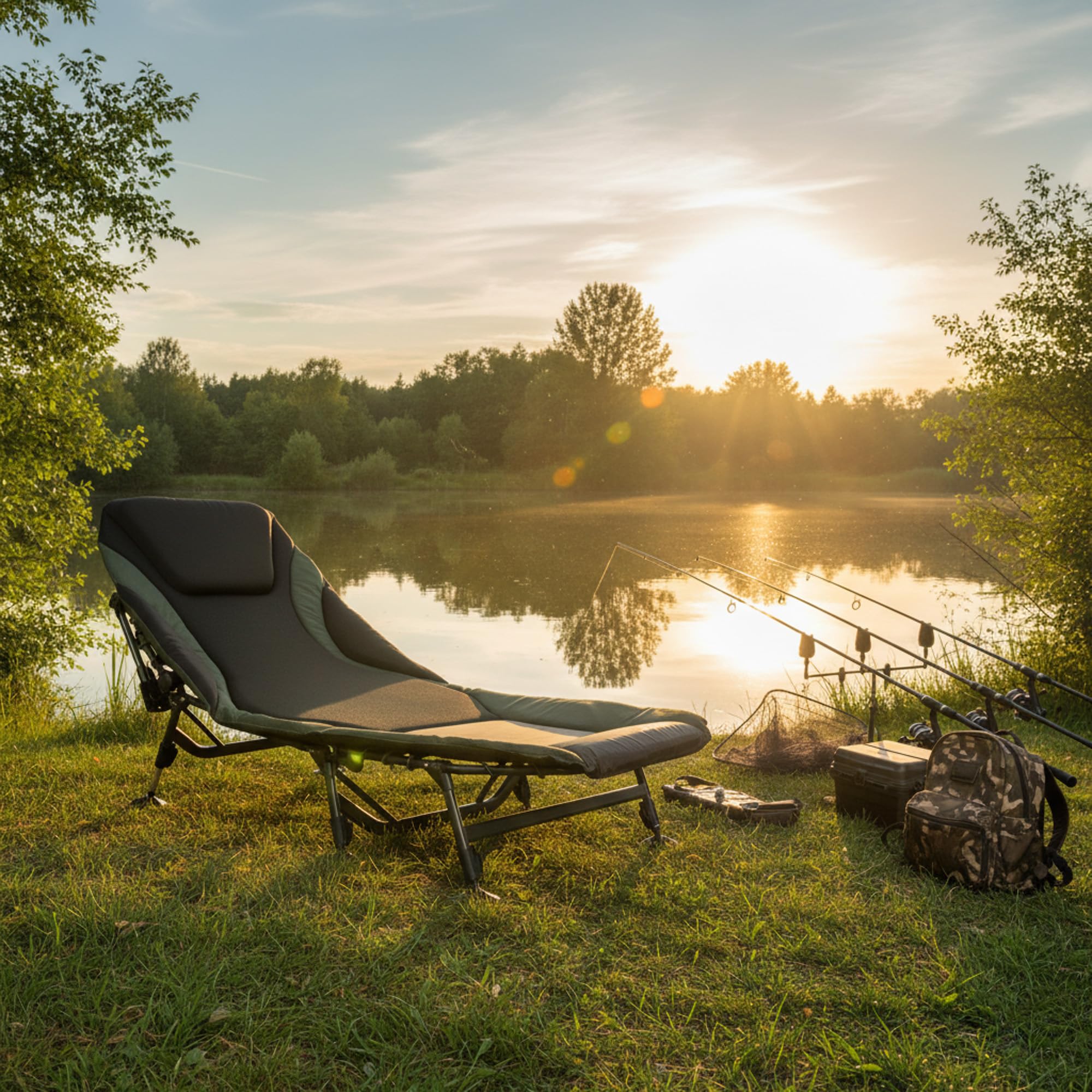 CampFeuer Karpfenliege XXL 207 x 88 x 30-106 cm | höhenverstellbare und stabile Karpfenliege mit 8 Beinen | faltbares Feldbett, Campingbett, Karpfenliegen, Feldbett bequem, Campingliege