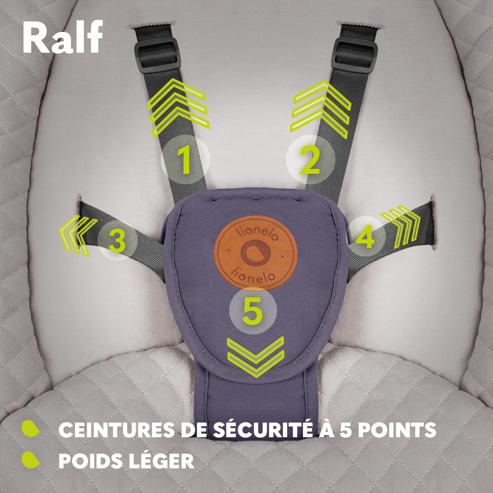 LIONELO Ralf 2en1 balancelle transat télécommande 12 mélodies 5 vitesses balancement blocage dossier réglable minuterie Gris Graphite