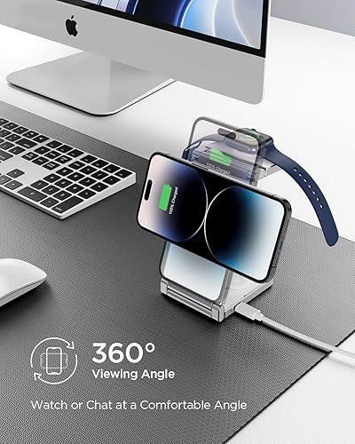 Miniatura 3 de Estación de carga magnética, 3 en 1, plegable, de aleación de zinc, cargador inalámbrico compatible con cargador Magsafe para iPhone 15141312,