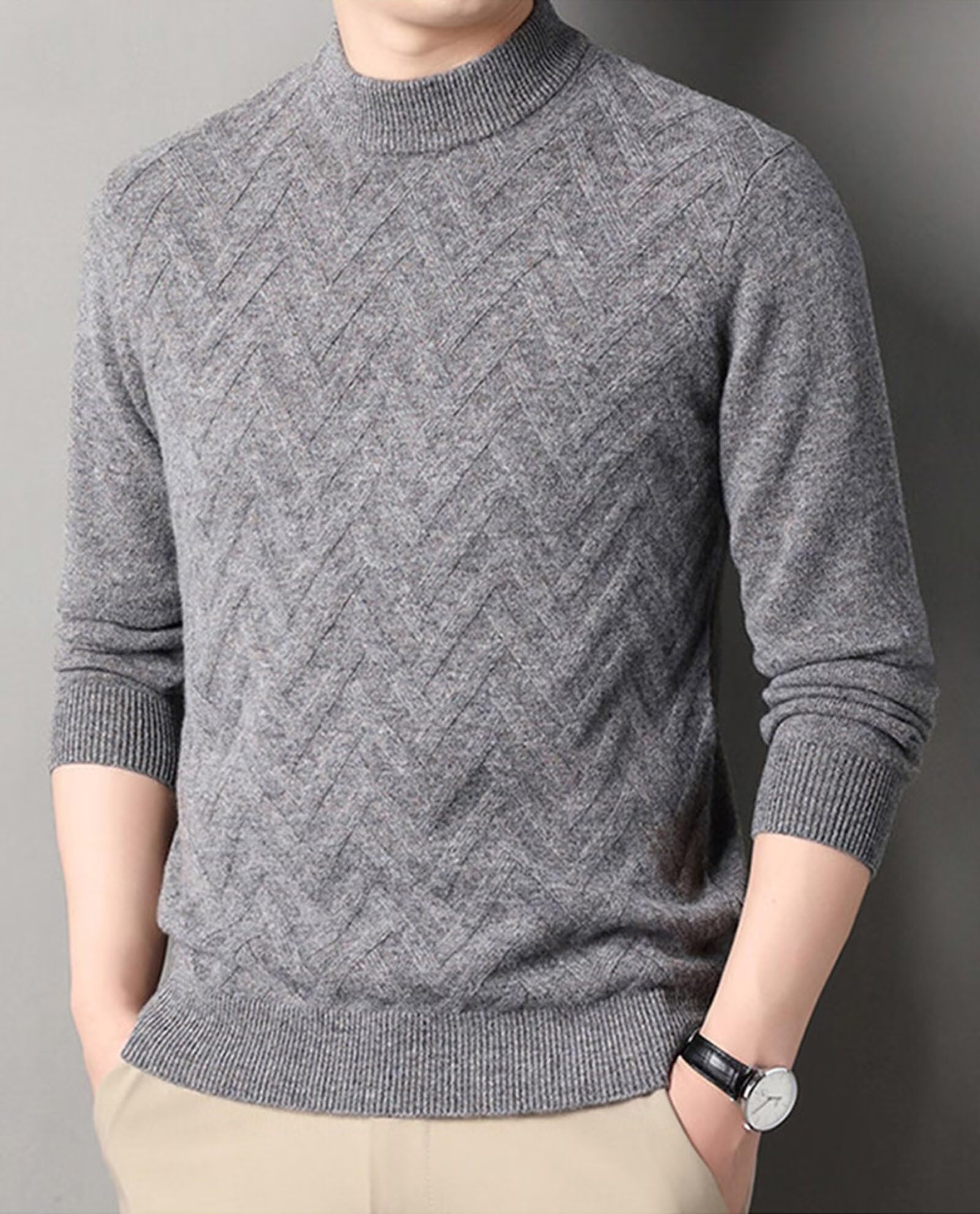 HNVAVQ 100% Cashmere Maglione Uomo Inverno