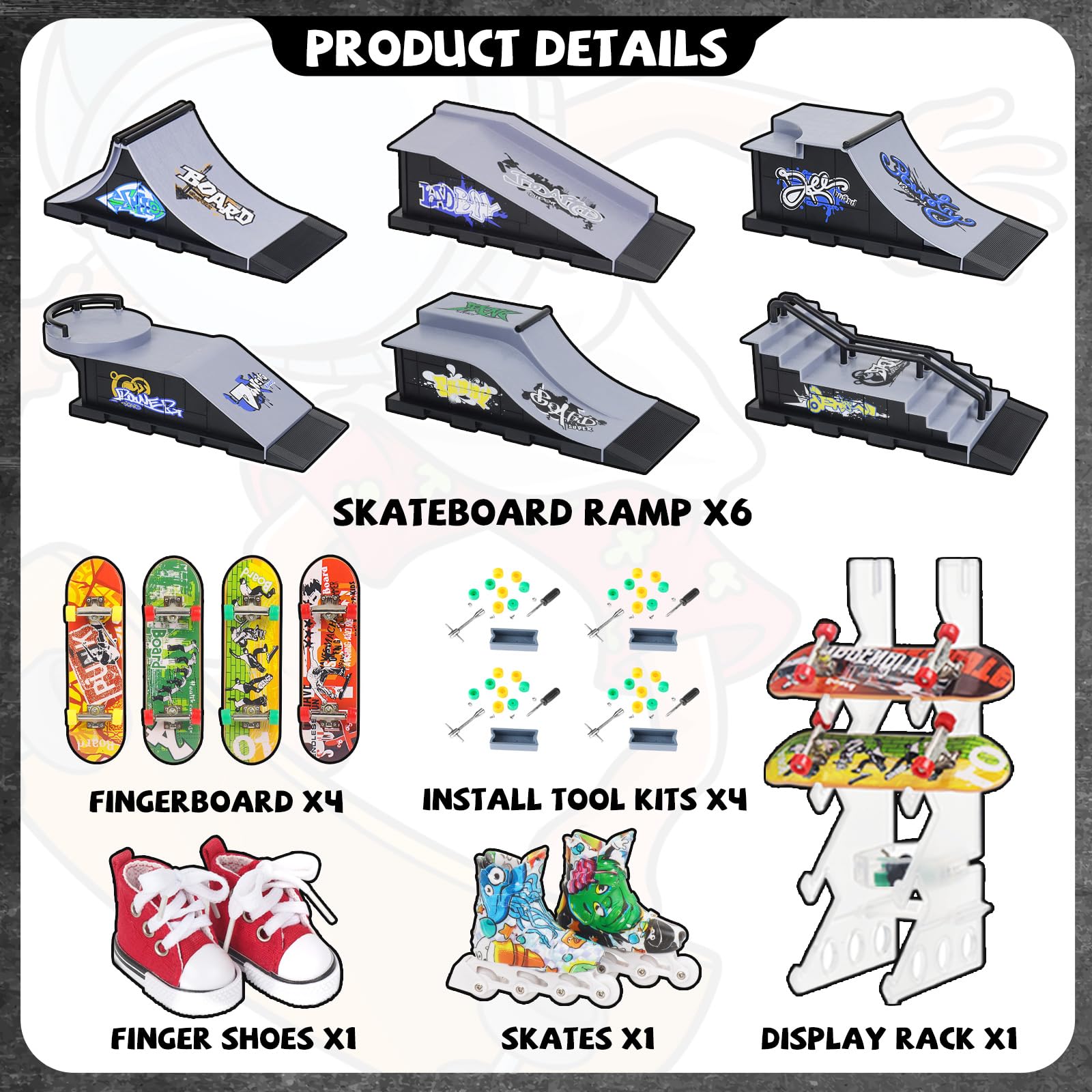 CS COSDDI Vinger skateboard rampset, mini CS COSDDI Vinger skateboard rampset, mini