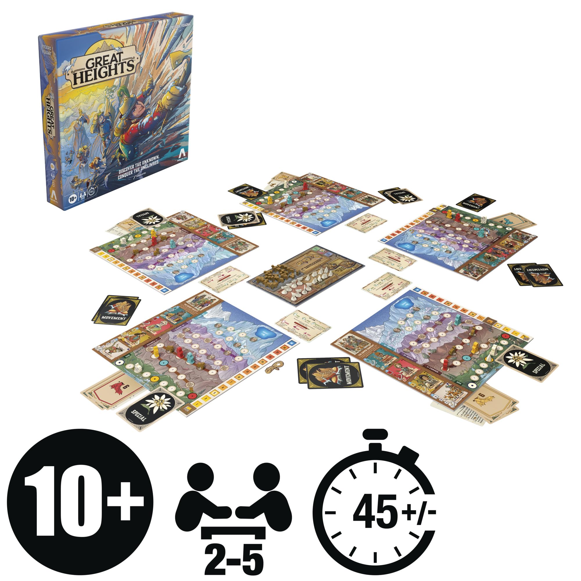 Hasbro Great Heights Board Game, Fun Strategy Game for Kids Teens and Adults, Ages 10+, 2-5 Players, 45 Mins - Image 2