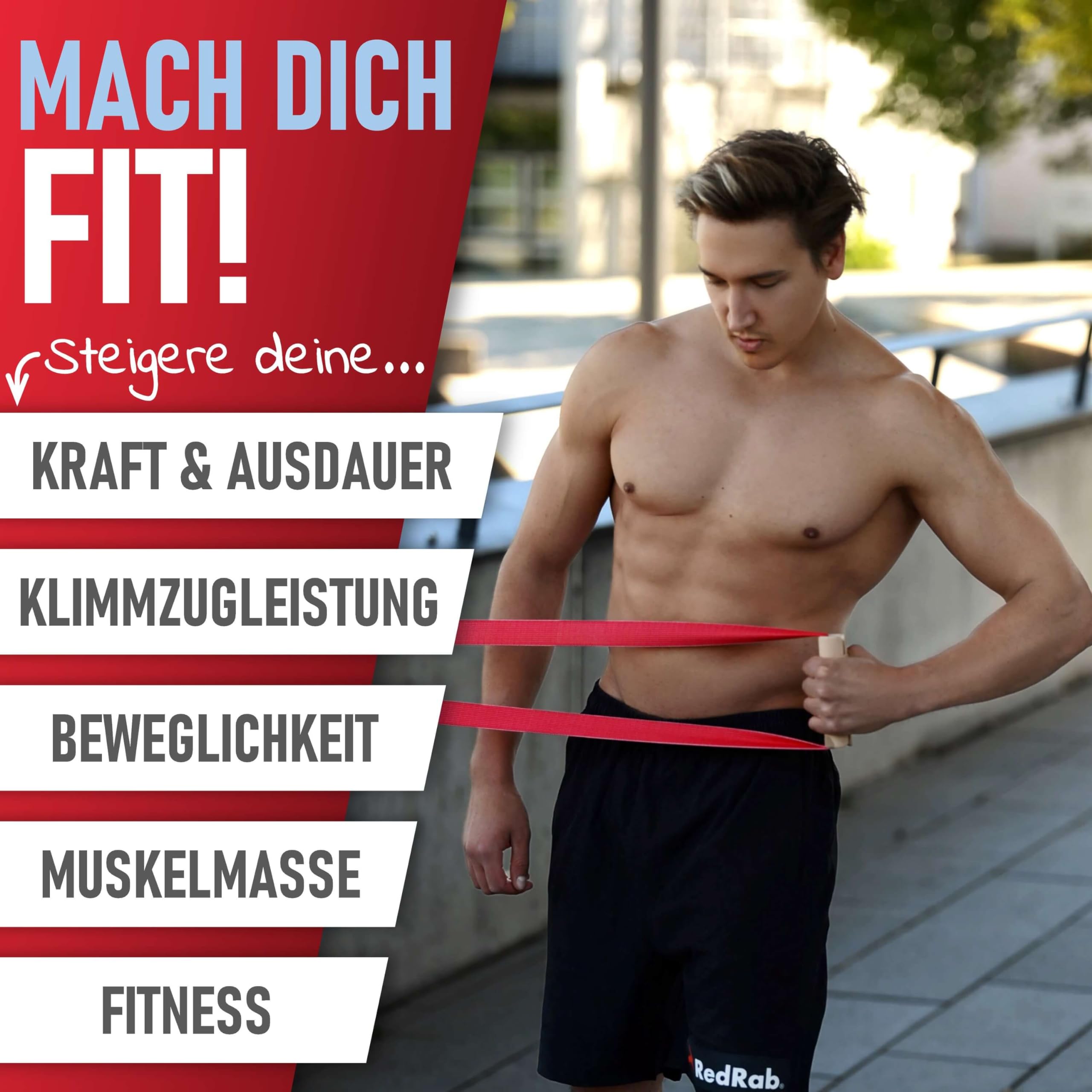 Red Rab Bandas de fitness prémium para el desarrollo muscular,Bandas de resistencia,Juego de bandas de resistencia para el hogar,Terra Band,Banda de resistencia