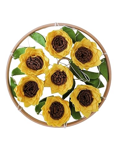 Móvil de cuna de girasol, flores de fieltro para recién nacido, decoración neutra de girasol, hecho a mano, hecho a mano