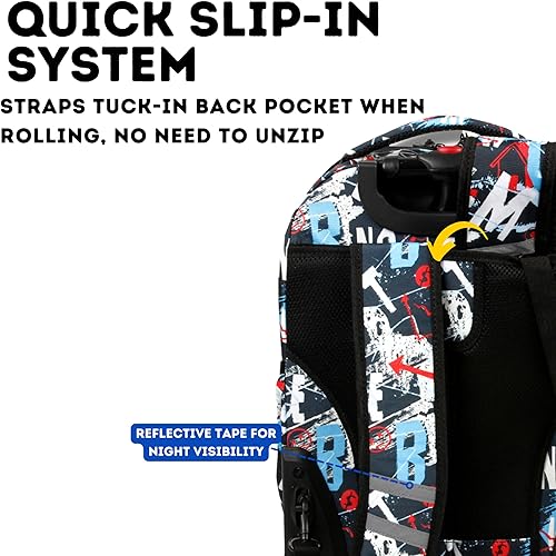 Miniatura 6 de J World New York Mochila con ruedas Duo para niños con juego de lonchera, Graffiti, talla única , Duo Kids - Mochila con ruedas y lonchera