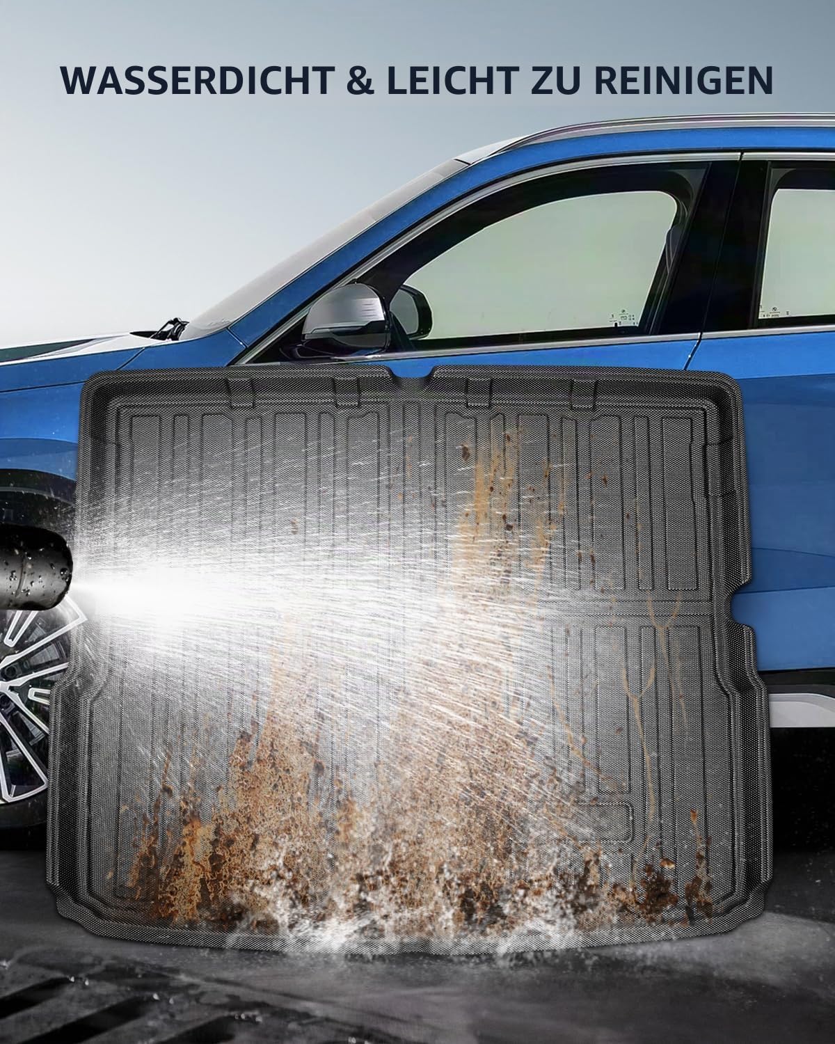 TPE Kofferraummatte BMW X1 Mild Hybrid PHEV / iX1 EV 2023-2026 | Hinten Kofferraum Schutzmatte Original, Kofferraumschutz mit Hohem Rand, Rutschfestes und Wasserdichtes