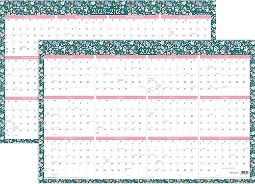 Miniatura 7 de Cambridge Calendario borrable 2023-2024 calendario de pared 24 x 36 pulgadas grande académicoregular borrado en seco reversible verticalhorizontal