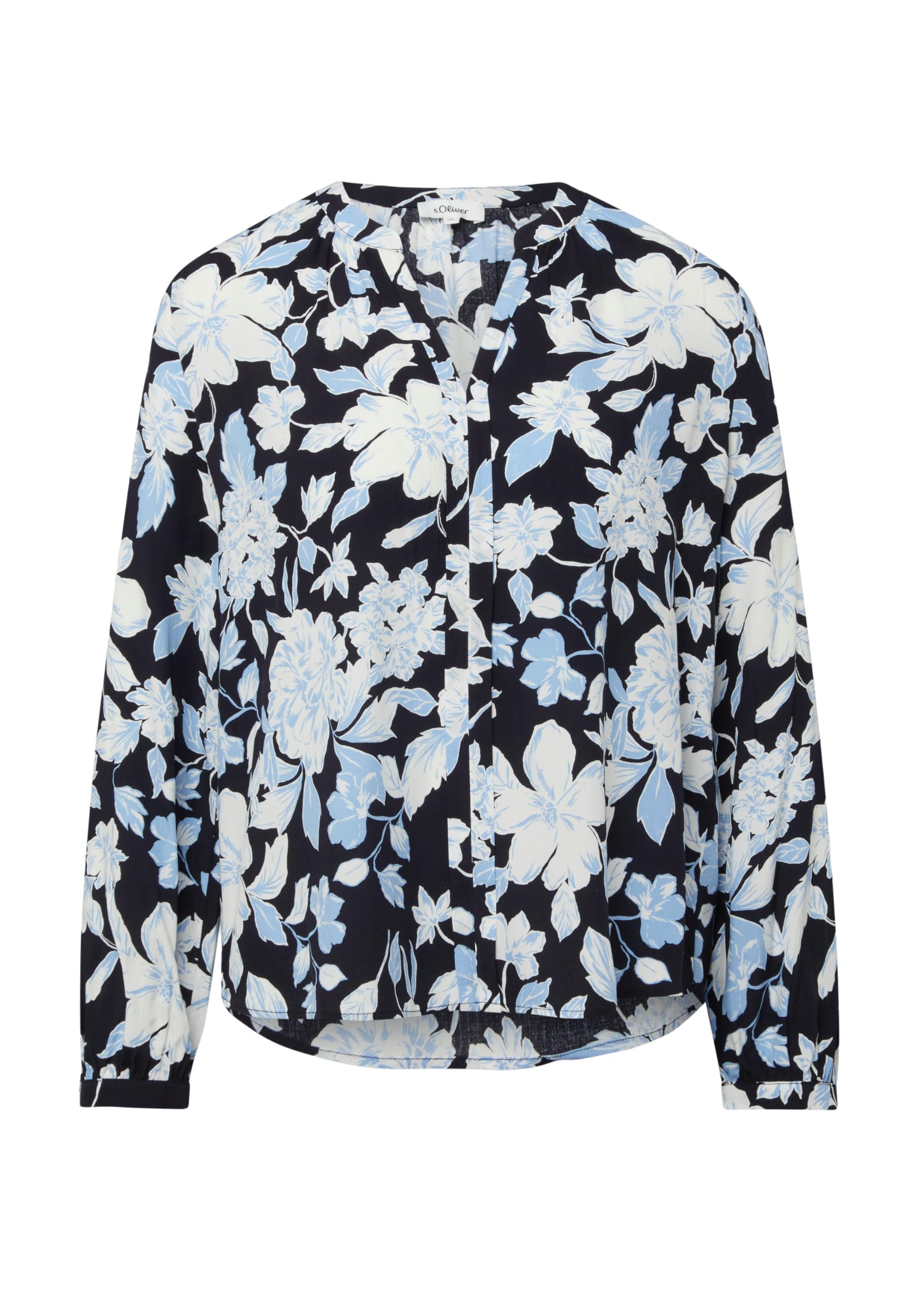 s.Oliver Damen 2174662 Bluse Langarm mit Allover Muster (1er Pack)