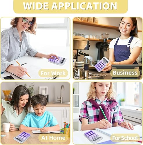 Miniatura 7 de Bonita calculadora de escritorio, pantalla LCD mecánica, calculadoras básicas simples de escritorio para suministros de oficina de negocios, botones