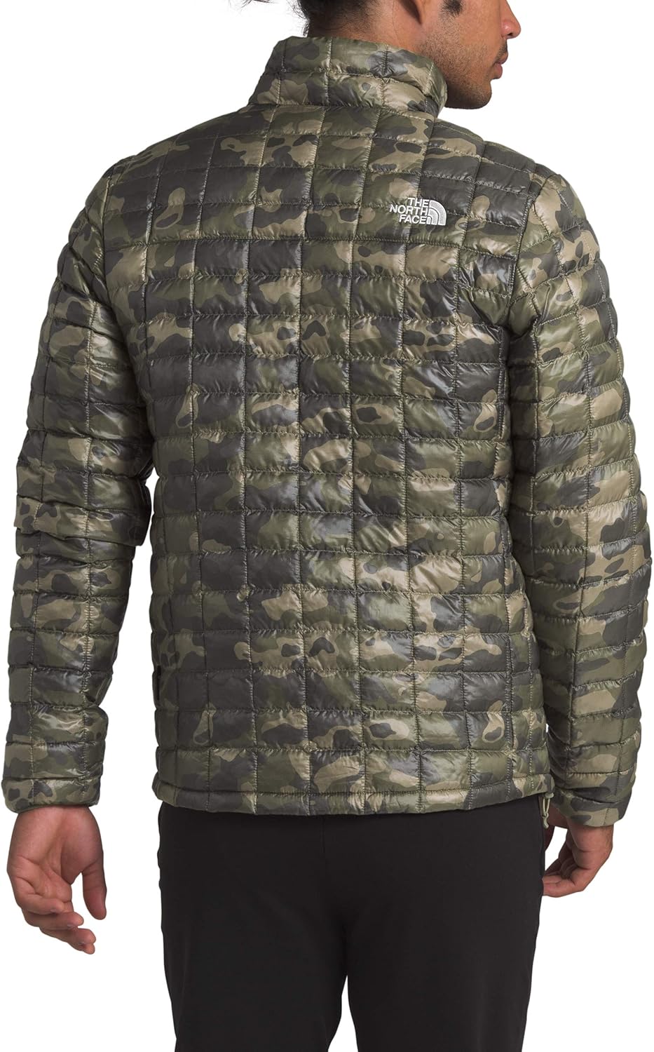 THE NORTH FACE Mens Thermoball Eco Insulated Jacket - Fall or Winter Coat, Burnt Olive Green Ponderosa Print, L