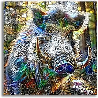 Epic Art 'Wild Boar' by Pedro Gavidia Acrylic Glass Wall Art, 36" x 36"