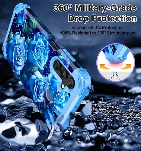 Miniatura 5 de Hekodonk Funda para Samsung Galaxy A15 5G, resistente a prueba de golpes, plástico duro+goma de silicona híbrida 3 en 1, funda protectora para