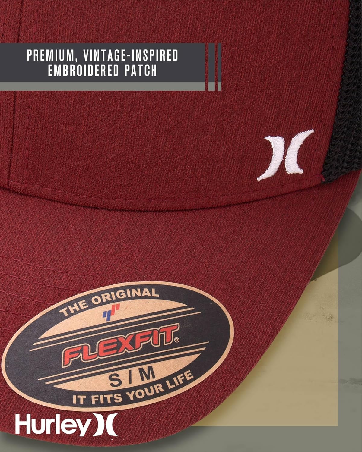 Hurley Men's Caps - Mini Icon Mesh Panel Baseball Cap - Fitted Hats for Men - Image 6