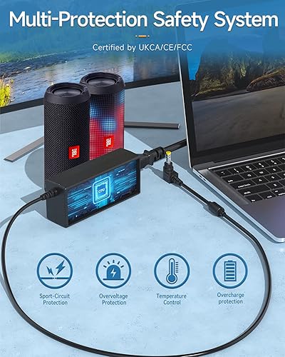 Miniatura 2 de Cargador de 19 V y 65 W para JBL Xtreme 2, Xtreme, Xtreme 2 Special Edition, Boombox; altavoz Bluetooth inalámbrico portátil JBL Extreme (negro,