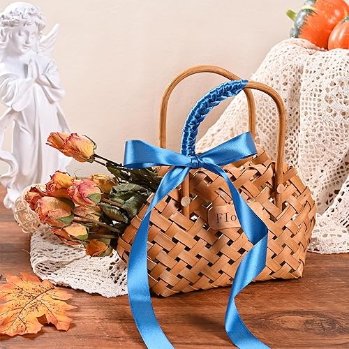 Miniatura 221 de Cinta de satén rosa polvoriento de doble cara de 1/4 pulgadas x 50 yardas, cintas de poliéster polvorientas para envolver regalos, cinta de tela