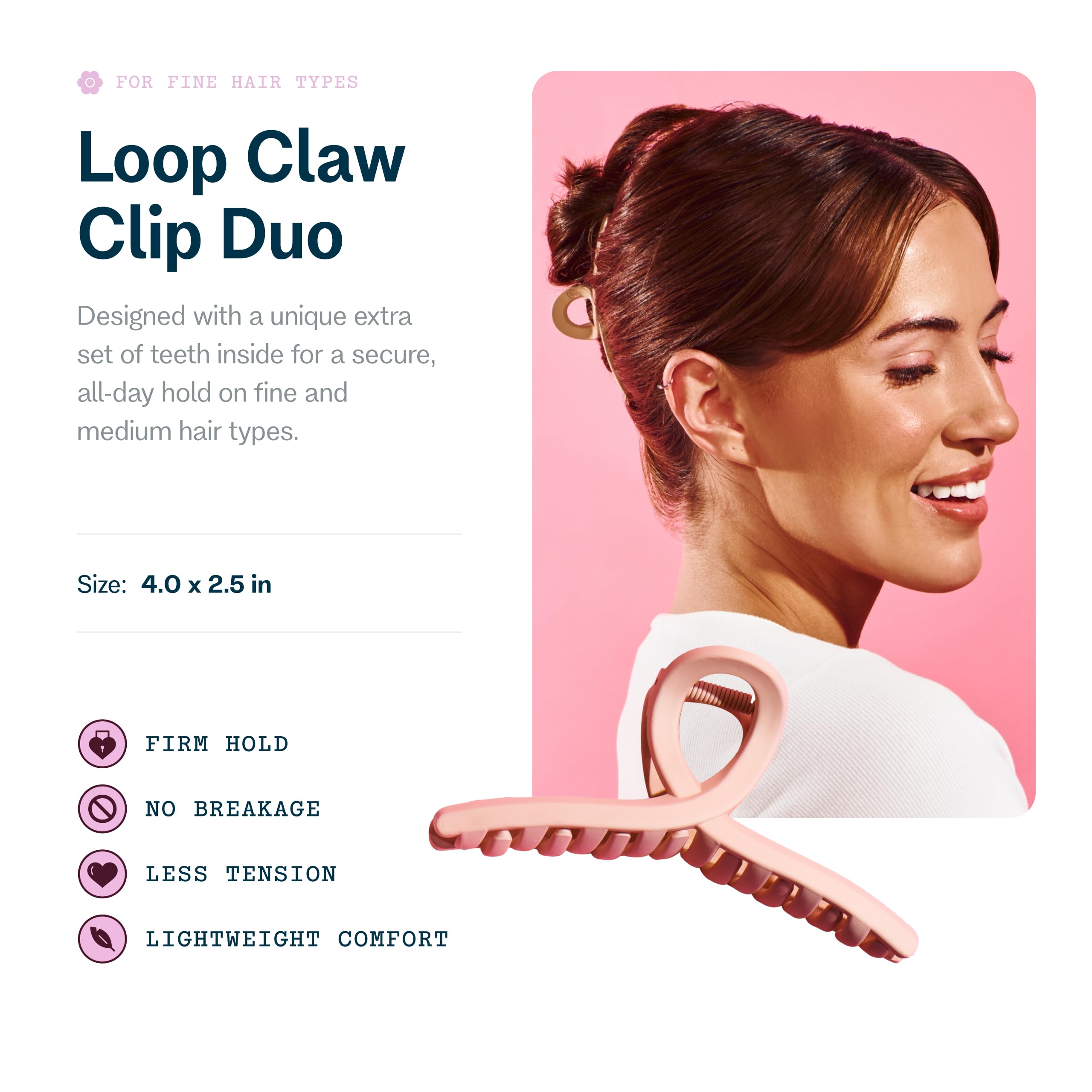 Amazon.com: Gimme Beauty Loop Claw Clip Duo, Black & Tan, 2 Pack