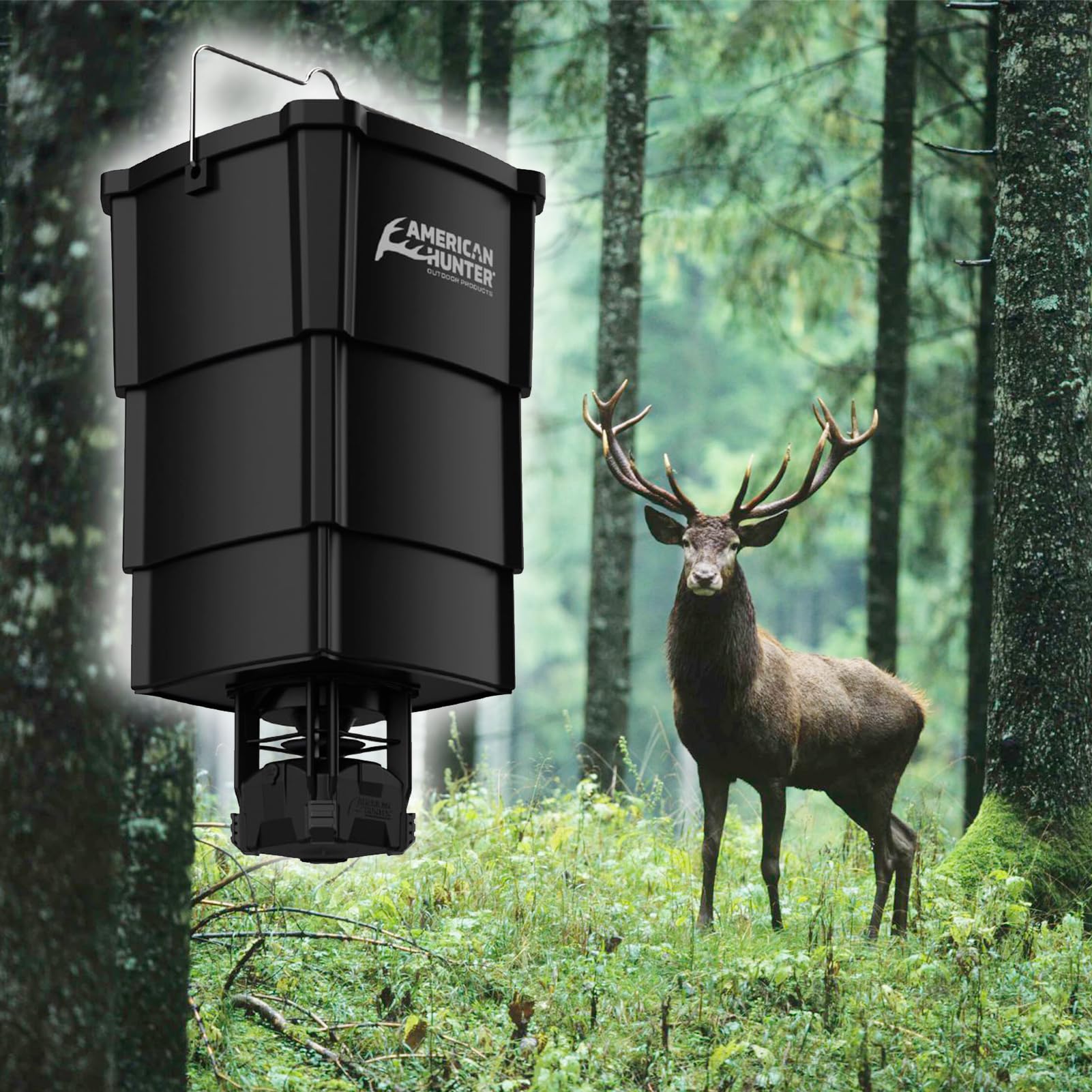 American Hunter Tolva de anidación de 5 galones con Kit de alimentador Digital ECON, estación de alimentación automática Ajustable y Duradera para Ciervos Salvajes, Caza, atracción