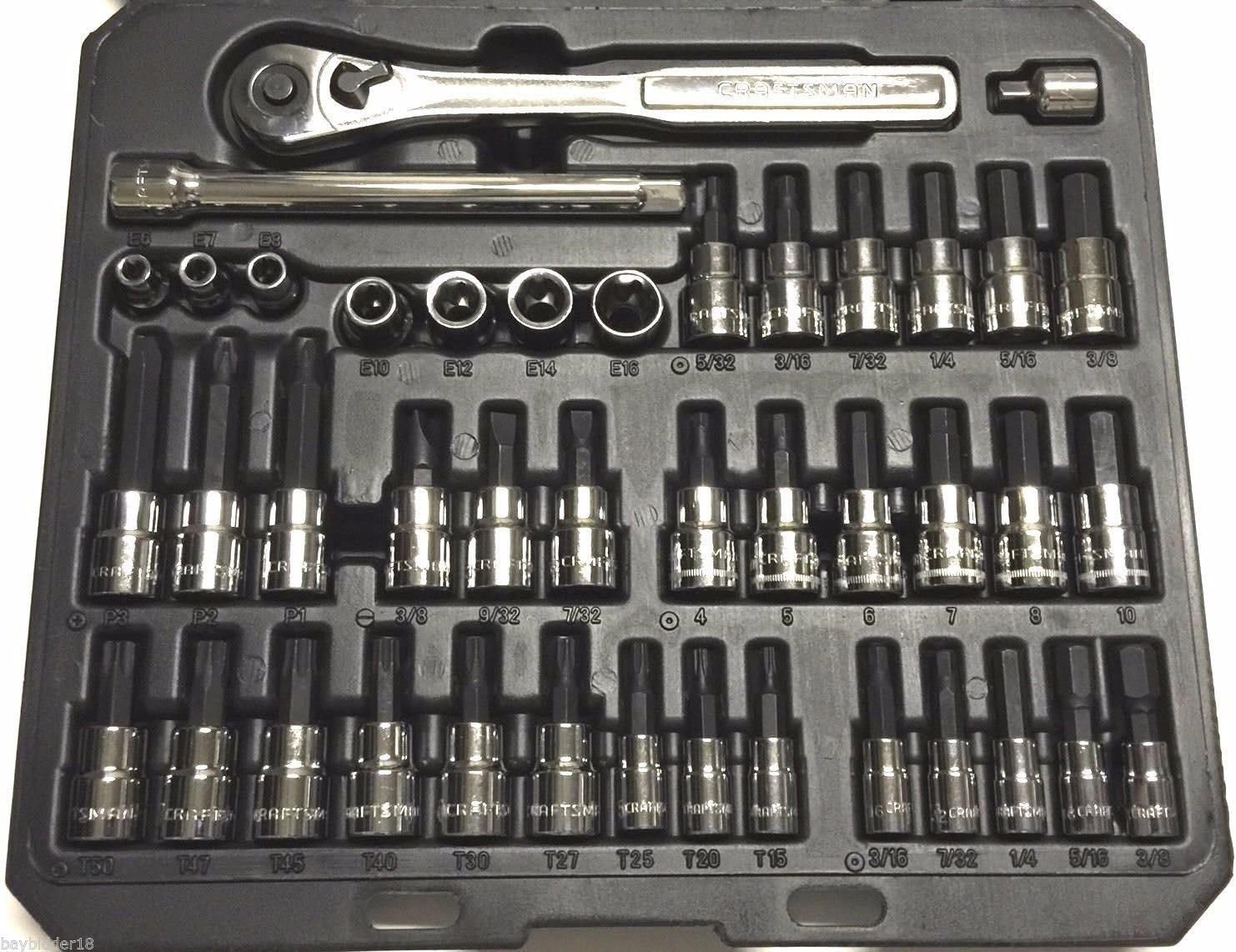 Craftsman 42 piece 1/4 and 3/8inch Drive Bit and Torx Bit Socket