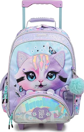 Lucky Cat Kids School Trolley Backpack