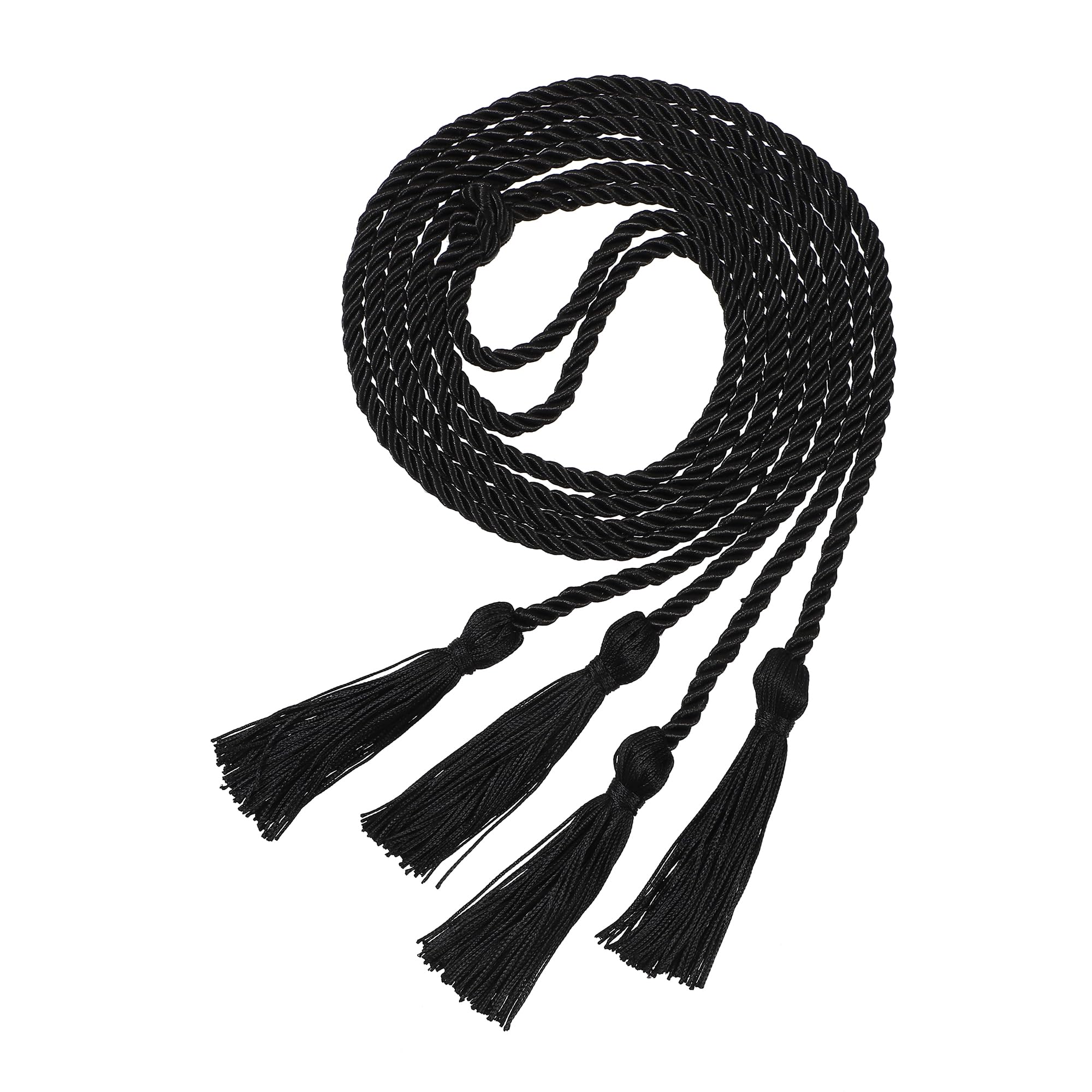 Graduation Double Honor Cords with Tassel, 68" Long (Black)