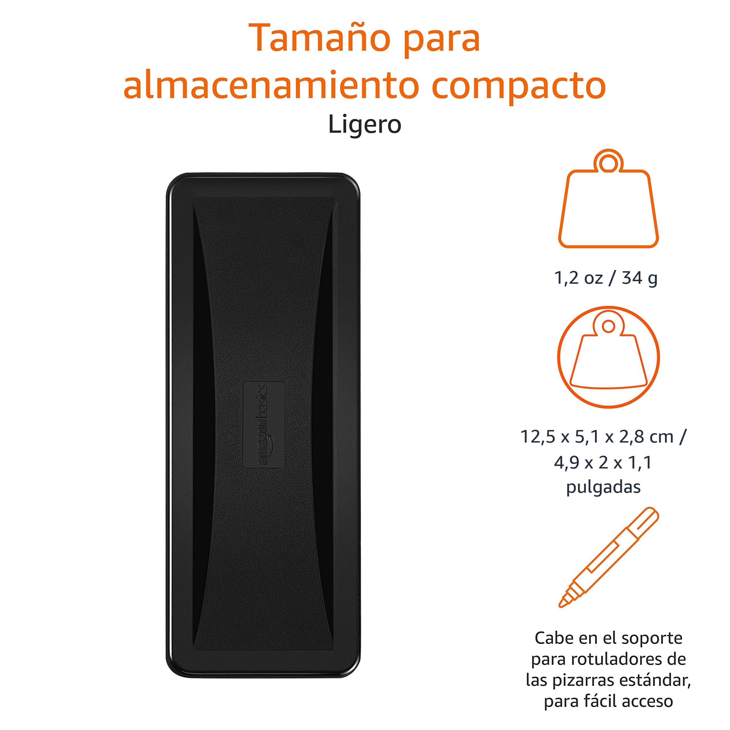 Amazon Basics Rectangular, Melamina - borrador para pizarra blanca, 4 Unidad, Negro