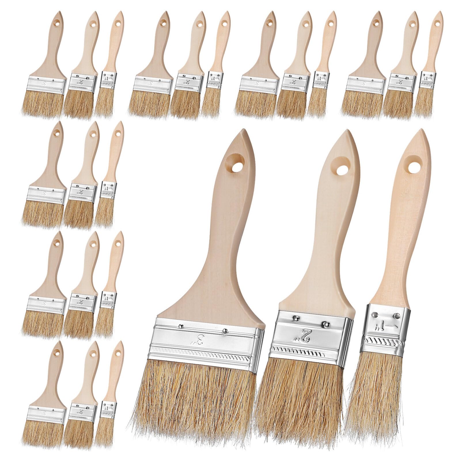 Pincel para Cocinar Mango de Madera, 24 Unidades para Pintar