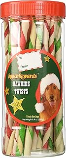 Ranch Rewards Holiday Rawhide Canister Twist Treat, 7.5-Inch
