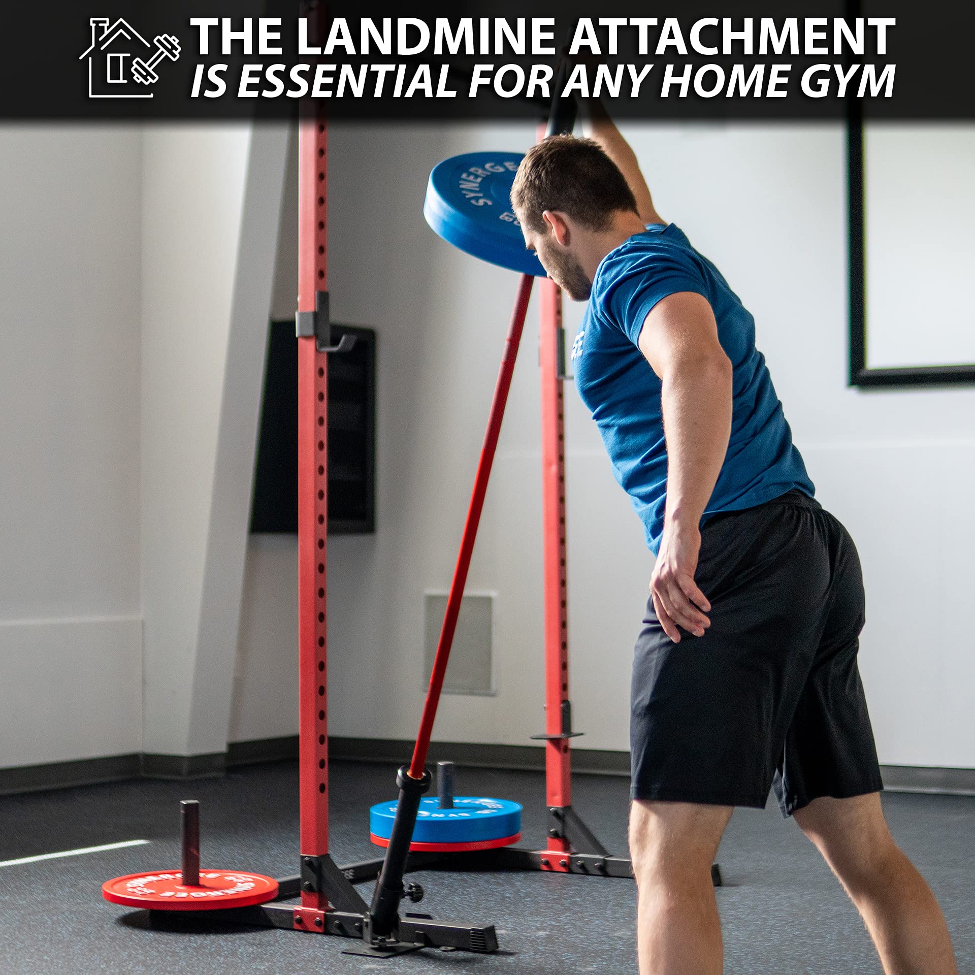 Synergee T-Bar Row Platform Landmine Attachment. Fits 1â€? & 2â€? Barbells. 360 Degree Swivel.