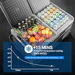 BODEGACOOLER 12 Réfrigérateur portable Volt, 121 Réfrigérateur de voiture à double zone Quart,RV Congélateur avec APP Commande, -4°F à 68°F, 115L, Poignée rétractable 12/24V DC & 100-240V AC, pour Camping, Camion,RV