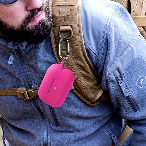 Vista 148 de Funda compatible con AirPods de tercera generación, accesorios de protección de silicona con llavero y kit de limpiador para mujeres y hombres, LED