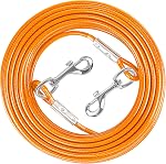 XiaZ Dog Tie Out Cable for Large Dogs, 15/20/30/50/70/100ft Heavy Duty Dog Cable Chain Up to 250lbs, Reflective Dog Lead Leash for Outside, Yard, Camping, (Silver, 250lbs 20ft)