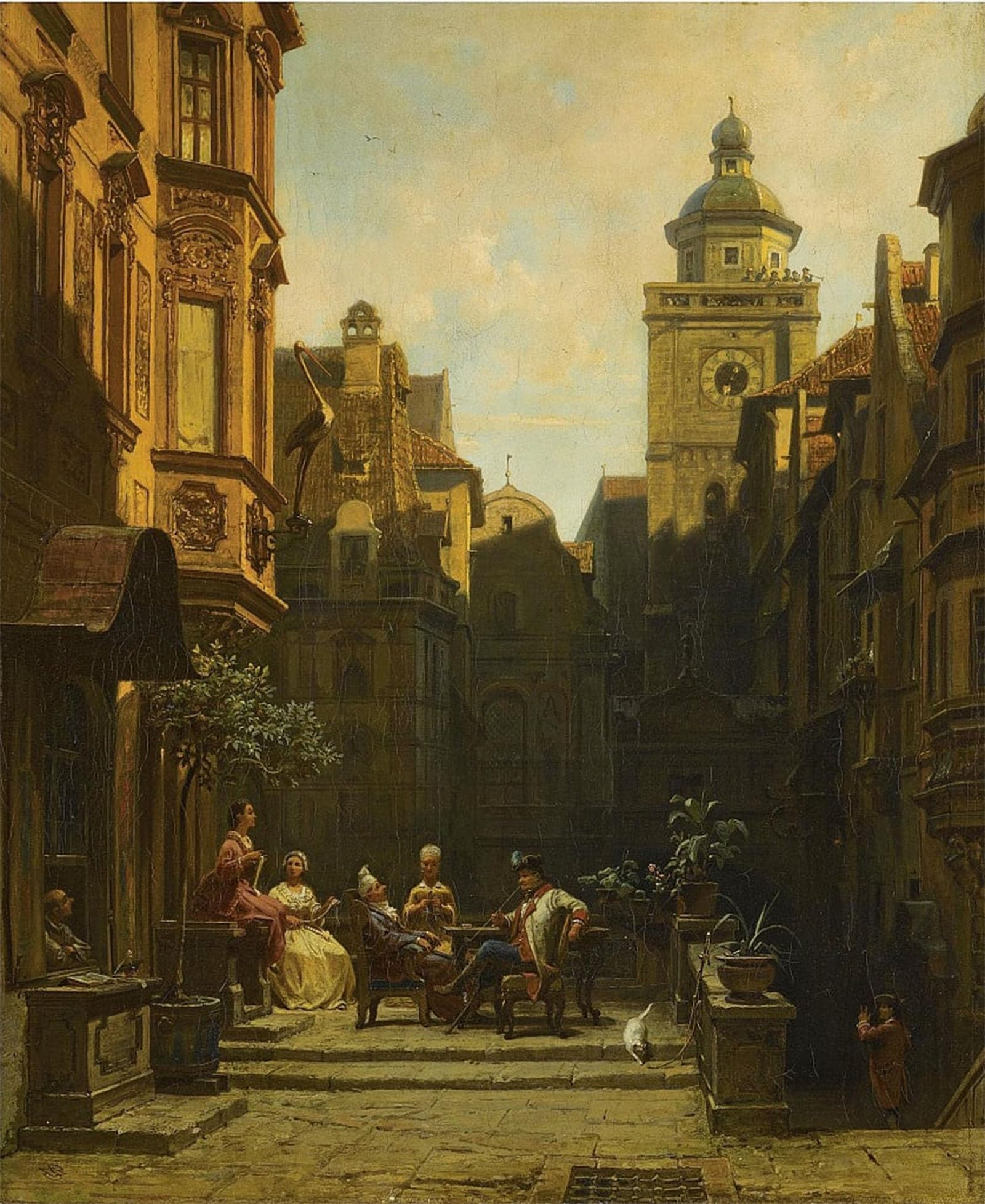 ARTXLXXBN Famous Art Print Poster Vintage Wall Art Sitting Turk by Carl Spitzweg Canvas Art Poster for Home Decor 60x90cm