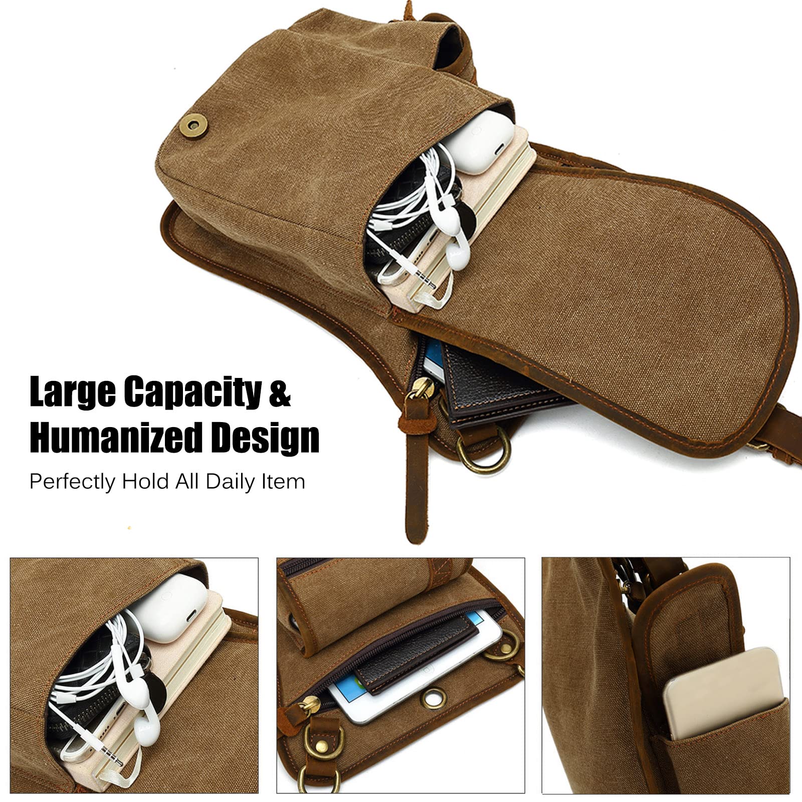 FANDARE Płócienna torba na nogę turystyczna nerka nerka torba crossbody plecak na ramię mężczyźni torba na klatkę piersiową kobiety codzienne plecaki na co dzień na zewnątrz motocykl taktyczna jazda na rowerze piesze wycieczki wędkarstwo podróż zabawna to