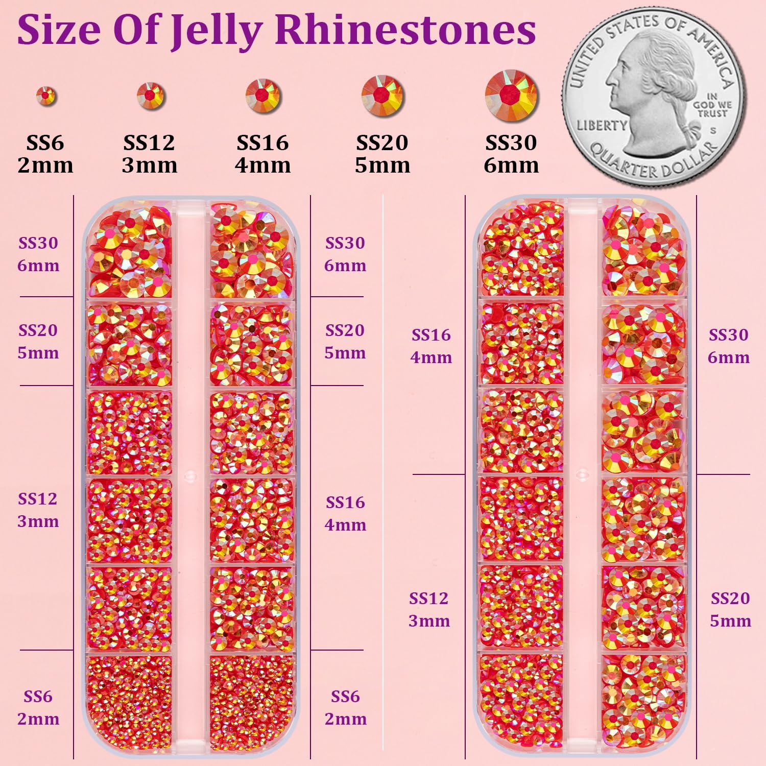32000Pcs Resin Rhinestones for Bedazzling, Silver Clear Flatback Gems for Diamond Art, Crystal Bedazzler Kit with 3Pcs 10ml B7000 Jewelry Glue for Nail Art Crafting Clothing Book Makeup: 2 Small Pack + Glue Red AB
