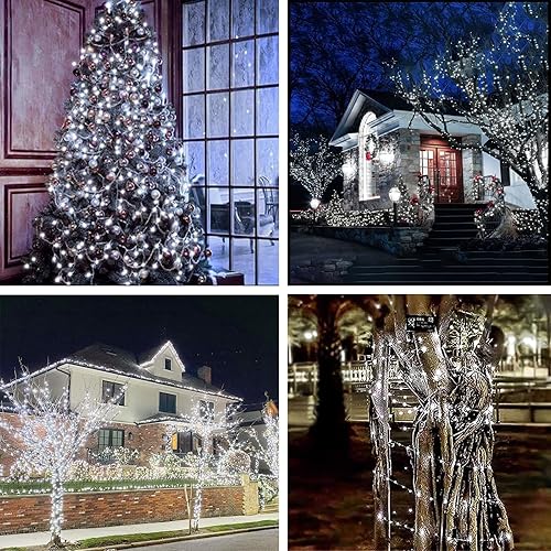 Vista 88 de Paquete de 4 100 luces LED que funcionan con pilas, con control remoto, luces parpadeantes impermeables de 33 pies con temporizador y 8 modos