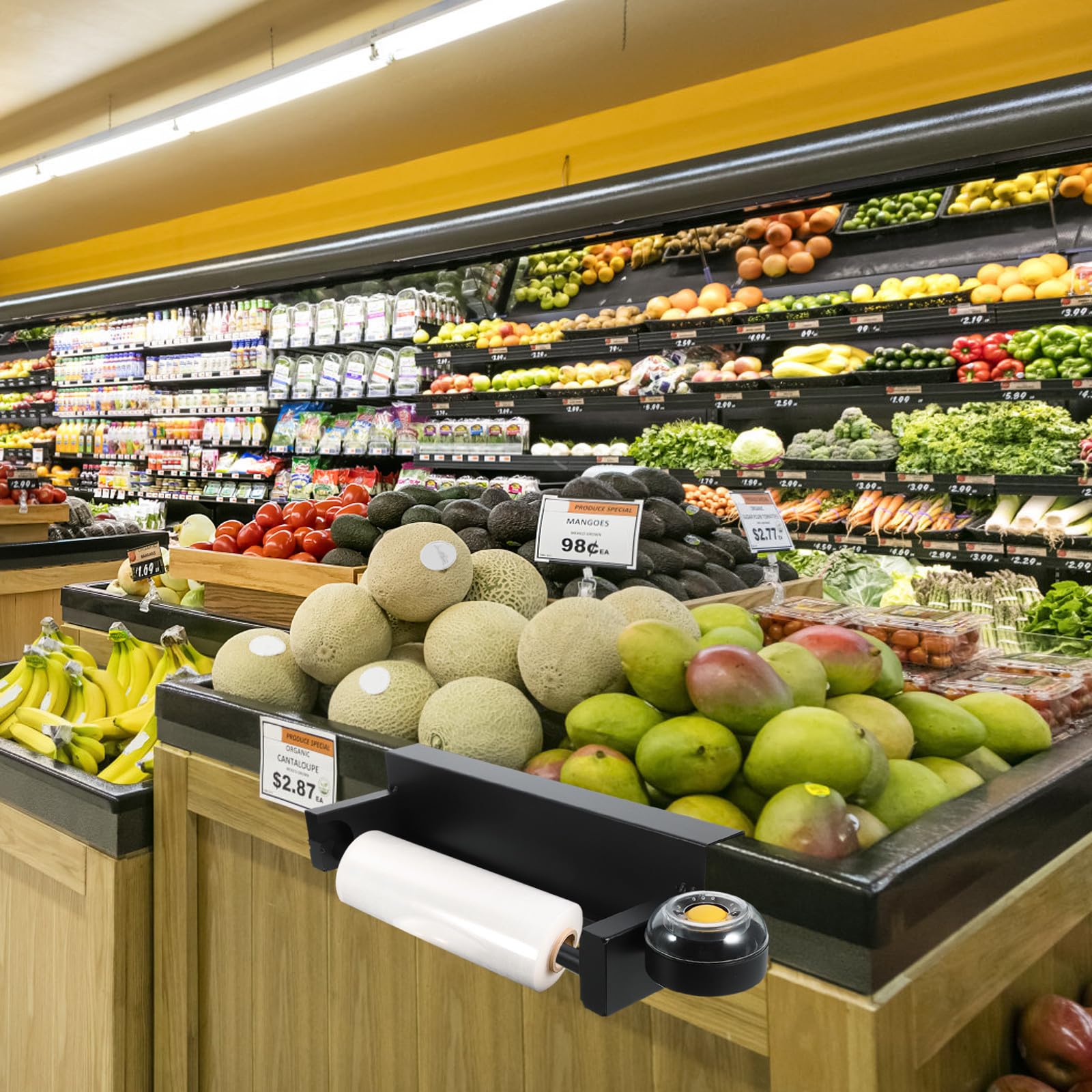 Soporte para Bolsas de Plástico de Supermercado Montado en Pared, Dispensador Enrollable de Acero Inoxidable para Almacenamiento en Tiendas y Hogares