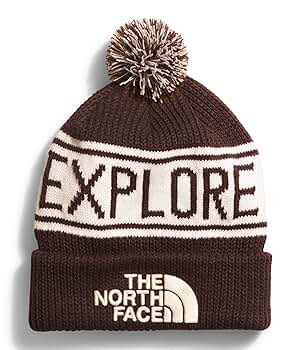 THE NORTH FACE Retro TNF Pom Beanie, Coal Brown/Gardenia
