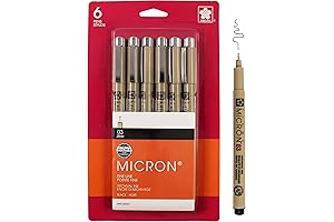 Sakura Pigma Micron 003 Black Fineliner Pens - Pack of 6