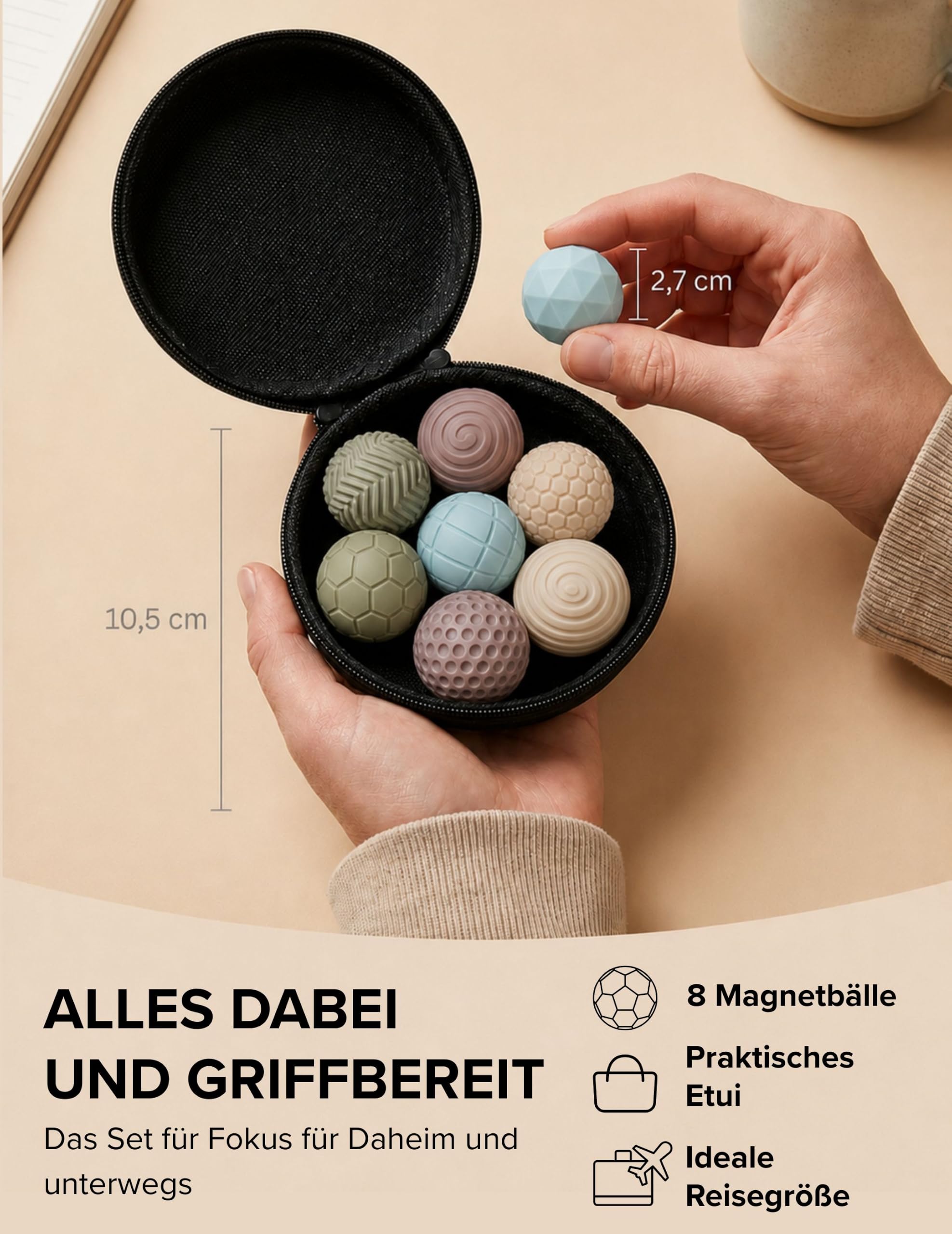 Magnetyczne Fidget Toys - Zabawka Antystresowa z Magnetycznymi Kulkami - Focus Dots do Redukcji Stresu i Poprawy Koncentracji (Pastelowe Kolory)