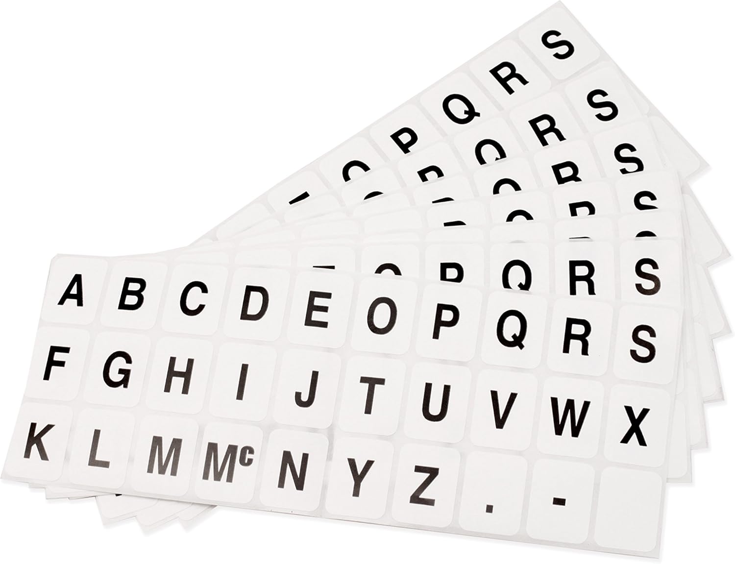 amazon com chromalabel 1 x 3 4 inch alphabet stickers 10 sheets pack white office products