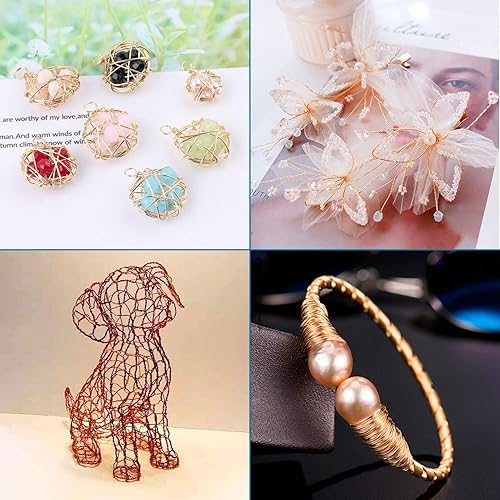 Miniatura 6 de Pandahall - Alambre de cobre resistente al deslustre de 236 pies de calibre 28, para hacer joyas (rojo)