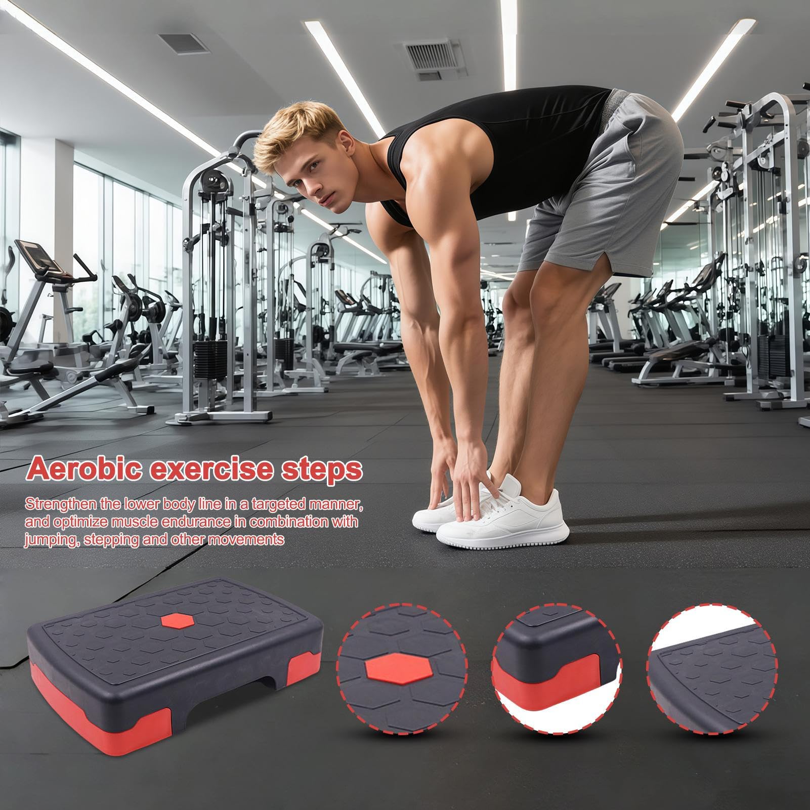 Step d'entraînement Pilates - Niveau antidérapant - Entraînement quotidien - À la maison, à la salle de sport, aux adolescents, aux adultes, aux enseignants, aux enfants, aux amoureux