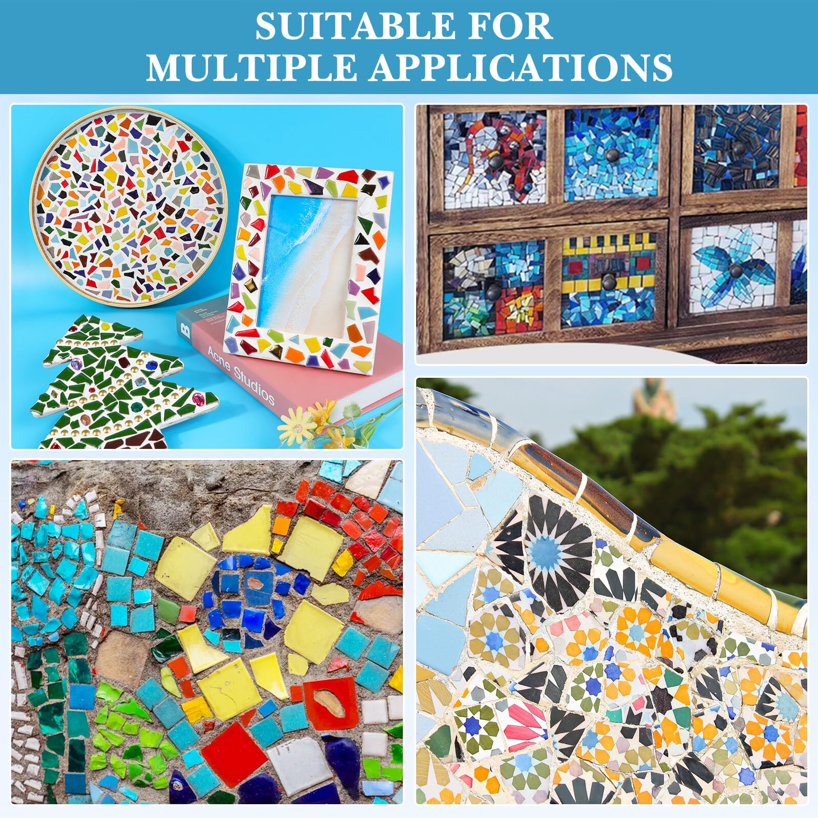 Azulejos de Mosaico Cerámicos para Manualidades Diy, 200g